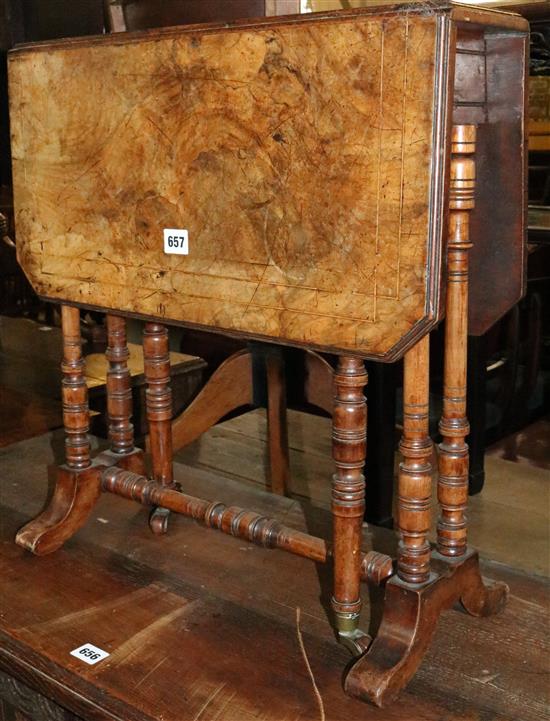 Small inlaid walnut Sutherland table